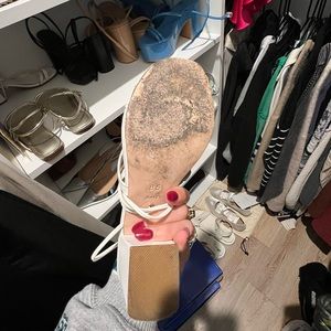 raye 8.5 white heels used good condition other than bottom